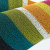 Shag Indoor/Outdoor Mats by Chilewich. Bold Stripe Shag Mat. Multi 200126-003. UPC 0667880108518. They are made by tufting our TerraStrand yarns onto a primary backing and then bonding this looped top layer to a sturdy, slip-resistant base of hardworking vinyl, eliminating the need for a rug pad.