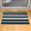 With the sturdiness of an all-weather doormat and the plush good looks of a rug, Shag mats bring texture and traction to any space. Even Stripe Doormat 18" x 28" / 46 x 71 cm Marine 200128-00. UPC 0667880915789.