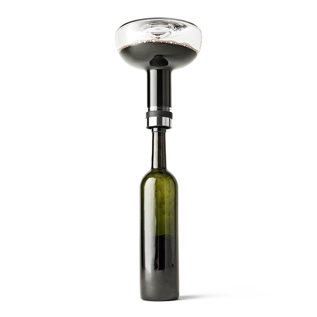 It allows you to both enjoy a glass of wine via easy oxygenation, while also reducing waste by depositing the wine back into the bottle.