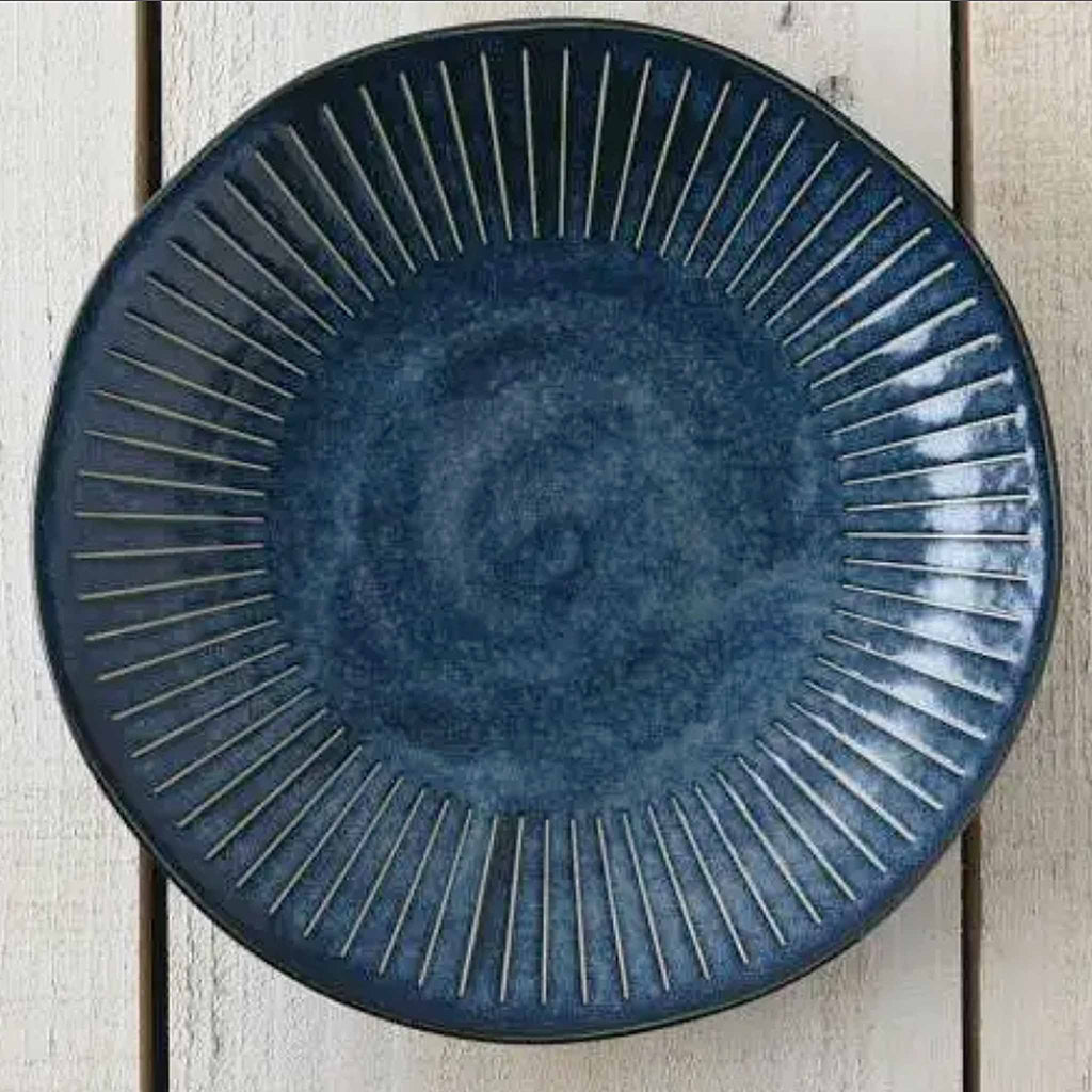 Blue Namako Tokusa 9.75" Plate J5173 9.75" diam. x 1.25" h. Beautiful deep color of Blue Namako Tokusa collection brings elegance to any table. 