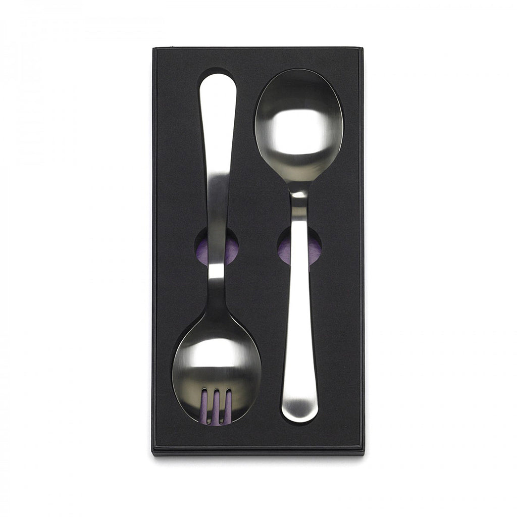 Chelsea salad servers by Corin Mellor for David Mellor Design. There are overtones of classic English 18th century cutlery in the satisfying shape of the hollow handled knife while the forks and spoons have a beautiful fluidity. PRODUCT CODE 2524240.