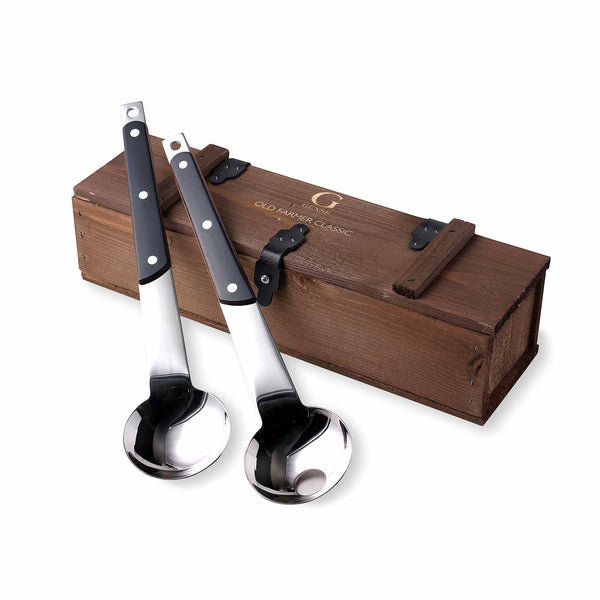 GENSE OLD FARMER CLASSIC Salad Set. Art. No. 704850. EAN code 7319011072122. Design Bent Severin - 18/8 stainless steel/rose-wood. Old Farmer is delivered in robust wooden boxes.