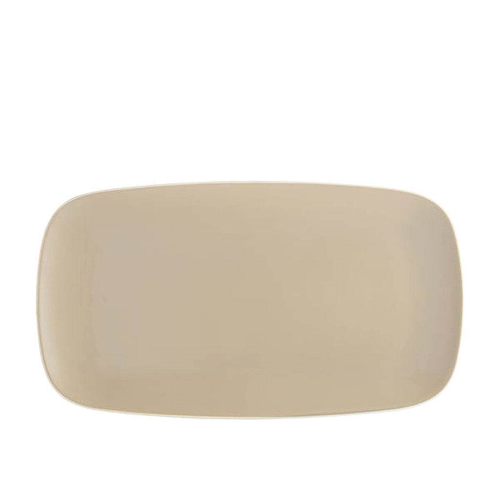 POP Rectangular Platter - Sand. MT1035. The warm tone of the POP Rectangular Platter in Sand is an inviting neutral that will complement any table with its soft square edges.
