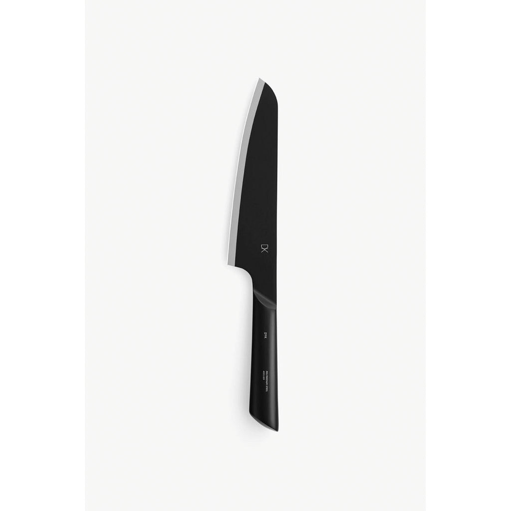 DYK Santoku knife, our most basic size of all, is suitable for cutting any ingredients such as meat, fish and vegetables. Highly recommended as a first entry model. The uniquely rounded handle is not only beautiful, but also designed to fit in the hand. Matte black finish. 4907052880207