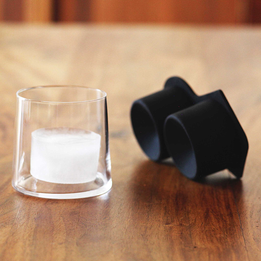 Sempli Nix Ice Cube Tray by Daniele 'Danne' Semeraro. The volume around the ice cube when it’s in the glass and then filled to the top of the ice is an exact measurement of 4oz for the DOF and 2oz for the SOF.