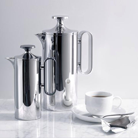 David Mellor Design Tableware cafetière 3-cup and 8-cup with stainless steel handles. A new collection of stainless steel cafetières designed by Corin Mellor. 