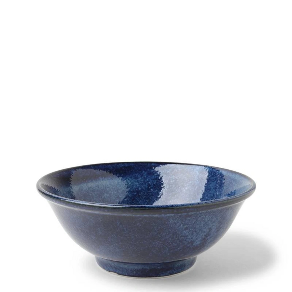 Namako Blue color noodle bowl. 8-1/2" diameter x 3-3/8"h. Dishwasher/microwave safe. Ceramic. Made in Japan.