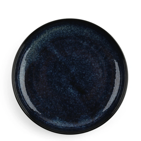 Namako Blue Pasta Plate.  One of our favorite shapes.  Perfect for everything! 8" diam. x 1.5"h. Ceramic.
Dishwasher/microwave safe. Made in Japan.