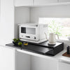 Pull-out shelf can be installed above or below the drawer