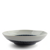Tobikanna Blue Shallow Bowl 6.75" diameter. Tobikanna Indigo Blue Series shallow bowl.  Great for salads and snacks. 6.75" diameter x 2"h. Ceramic. Microwave/dishwasher safe. Made in Japan. SKU 170-608B. UPC 845332034404.