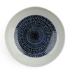 SKU 170-608B. UPC 845332034404. Tobikanna Indigo Blue Series shallow bowl.  Great for salads and snacks. 6.75" diameter x 2"h. Ceramic. Microwave/dishwasher safe. Made in Japan.