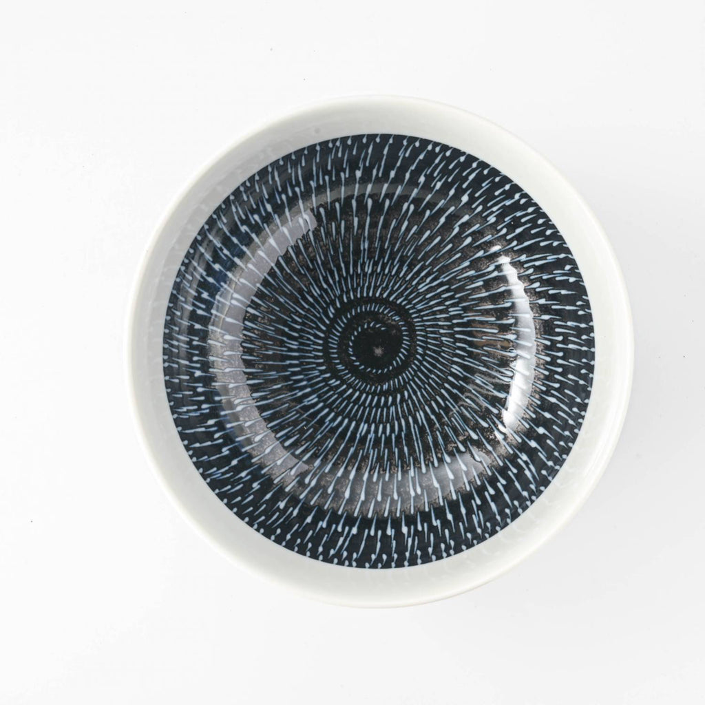 Tobikanna Indigo Blue Series medium bowl.  Great for dips, soups, and snacks! 5.25" diameter x 2"h. Microwave/dishwasher safe. SKU 170-611B.