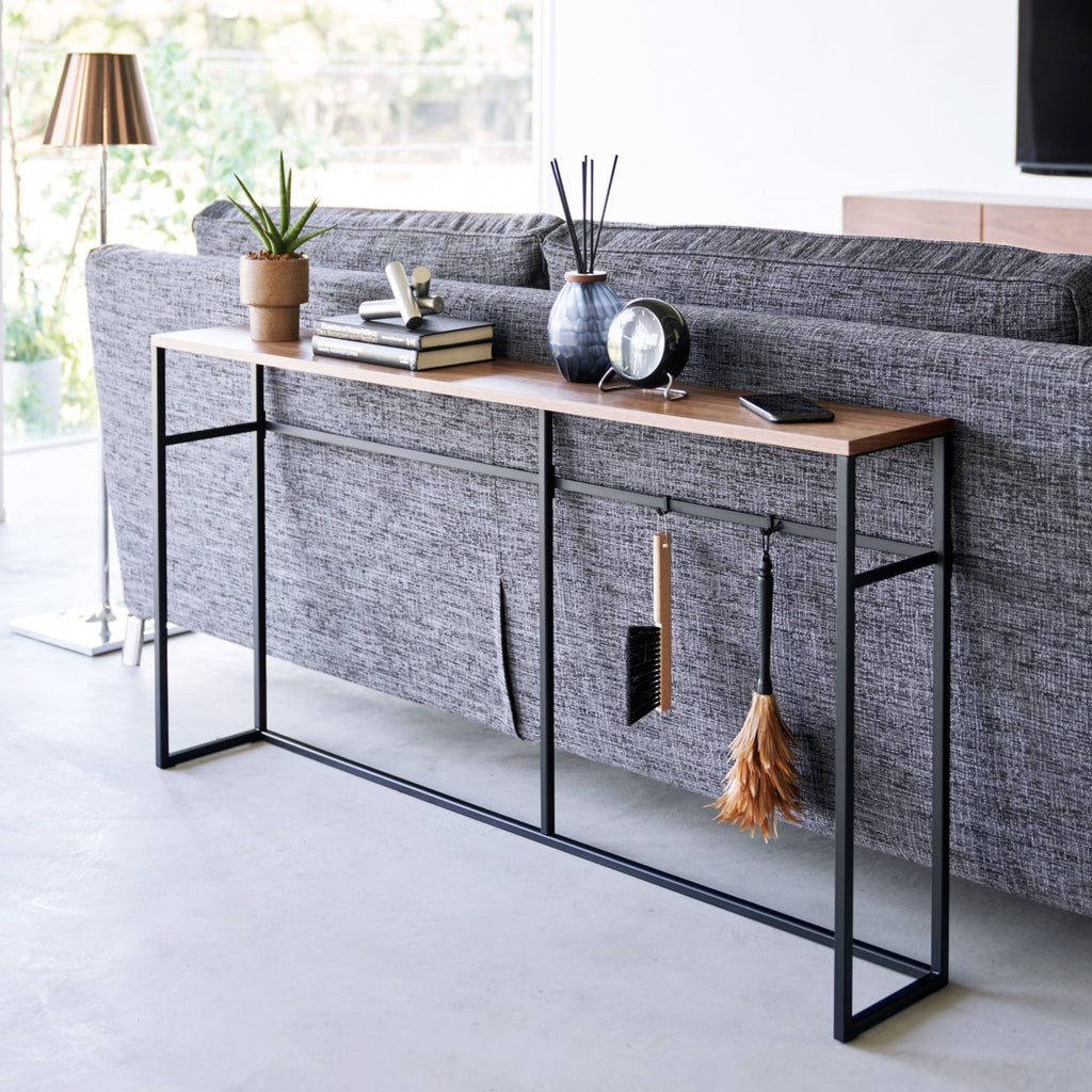 Choose the shelf-less version for an open design and to employ the four included hooks for hanging items like umbrellas and shoehorns. 