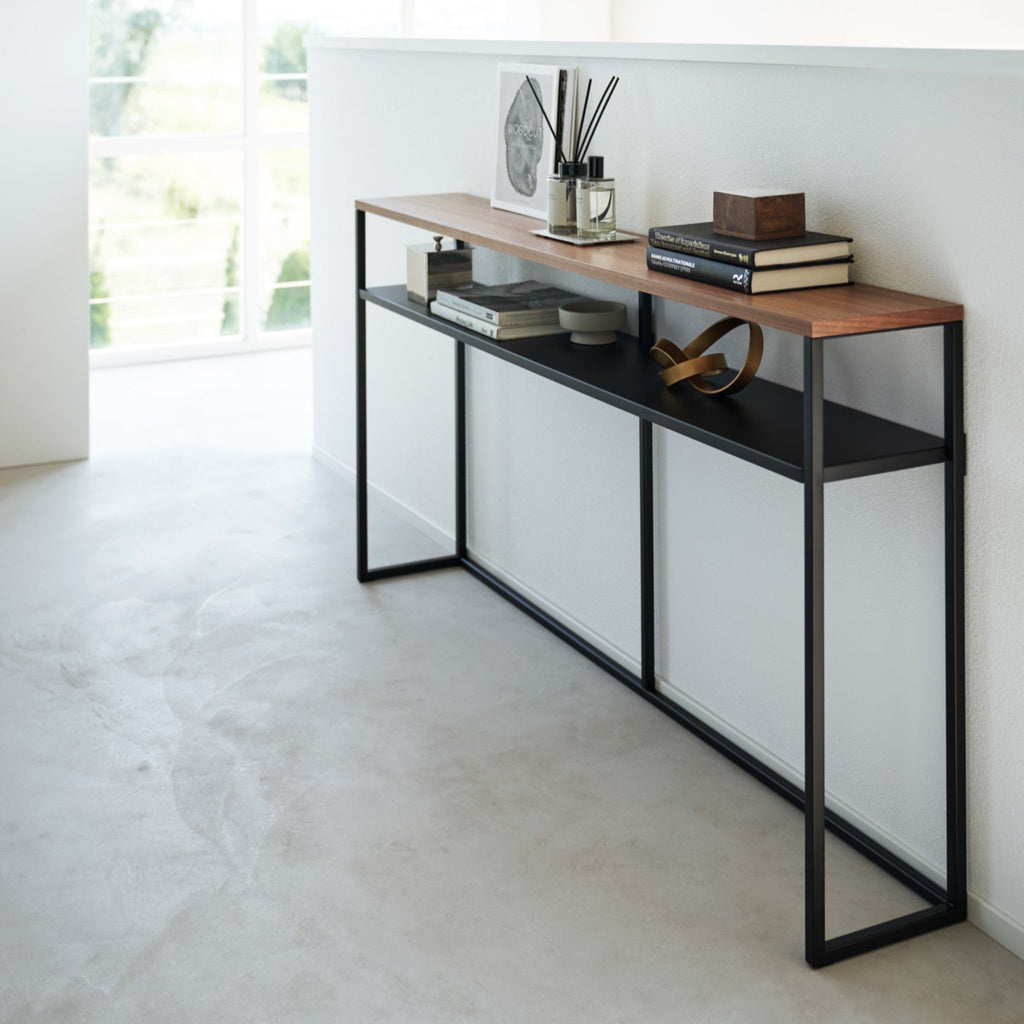 At just 8.1 inches deep, this slim table is a great addition for hallways, entryways, or any other elongated area in your home. Create a focal point with a touch of decor and keep your out-the-door essentials in one spot.