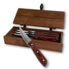 Old Farmer Classic Steak knife XL 4 pcs. SKU 20351. Old Farmer is a beautiful and rustic stainless steel steak cutlery. Old Farmer Black has a high-quality POM plastic handle, while Old Farmer Classic features a pressed rosewood handle. The cutlery is designed by Bent Severin, an industrial designer who worked with perfection in every material. 