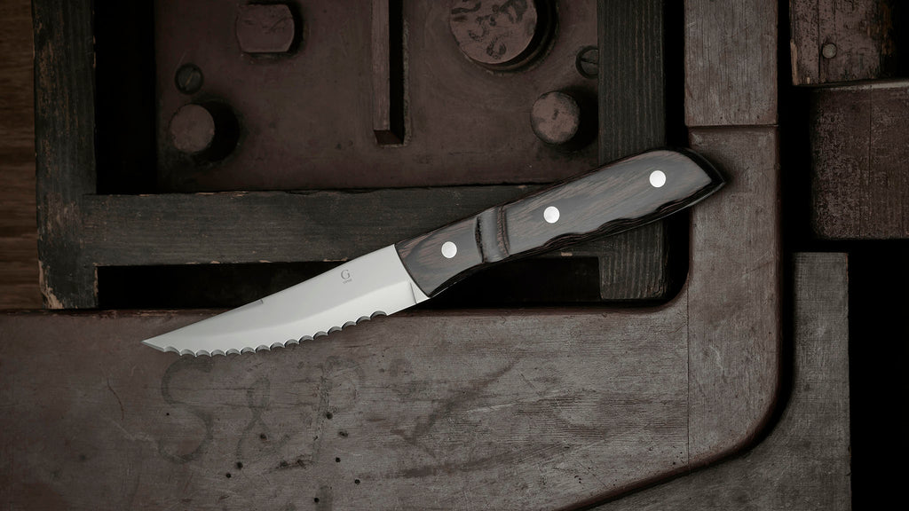 The Gense Old Farmer Steak Knife XL is a beautiful and rustic stainless-steel cutlery collection designed by Bent Severin, an industrial designer known for his pursuit of perfection in every material. He was considered one of Denmark’s leading sculptors and designers with significant influence in the creative world.
