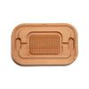 David Mellor Design Carving board 45cm. SKU 2450206. Our own-brand cutting boards are handmade in wood from sustainable sources by small specialist craft workshops. These are really top quality products. The natural finish and smooth surface of the specially selected hardwoods make them ideal for kitchen use. Oiled European beech with a ridged centre for anchoring joint while cutting and an excellent groove for collecting juices.