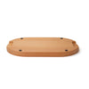 Grooved breadboard 44cm. SKU 2450310. Sculptural design with milled grooves to contain crumbs. European beech with non-slip feet. Our own-brand cutting boards are handmade in wood from sustainable sources by small specialist craft workshops. These are really top quality products.