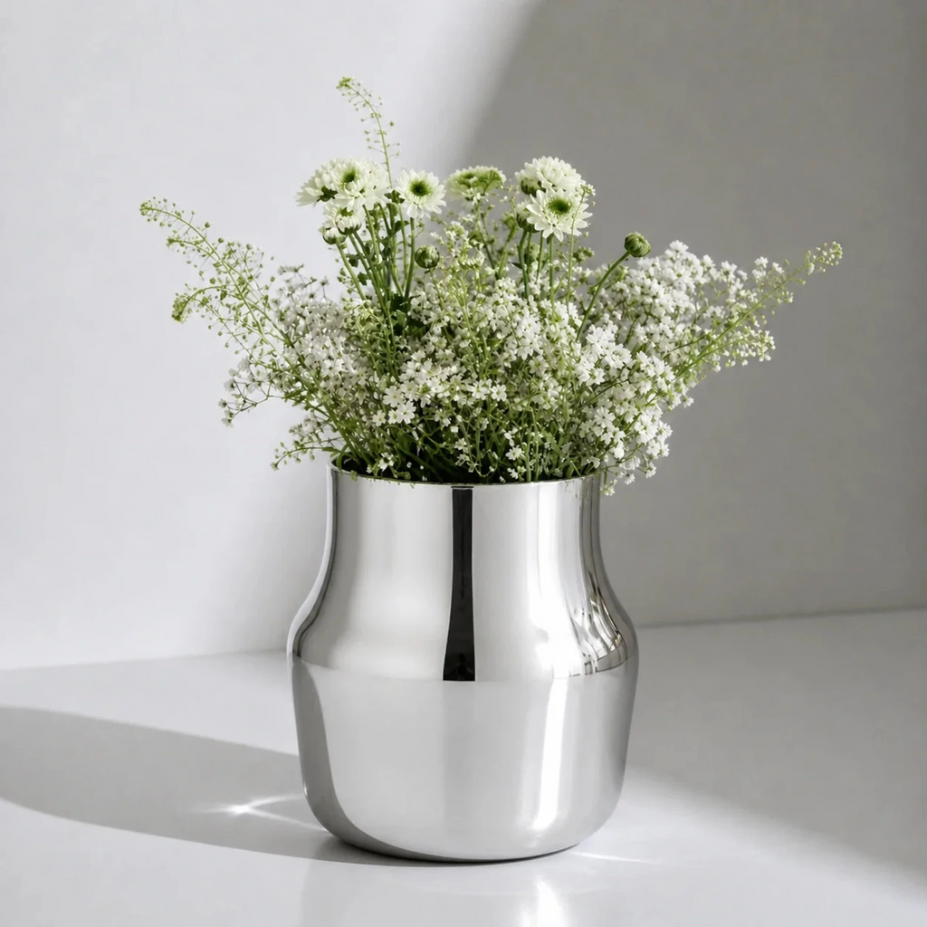 Dorotea is produced from 91% post-consumer recycled stainless steel. This means that the stainless steel has had a past life. In addition to being extremely durable, stainless steel can be melted down and transformed into new products without losing its properties and qualities. Stainless steel can be endlessly recycled, meaning it is a material that keeps on giving.