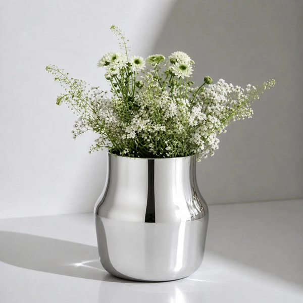 Dorotea is produced from 91% post-consumer recycled stainless steel. This means that the stainless steel has had a past life. In addition to being extremely durable, stainless steel can be melted down and transformed into new products without losing its properties and qualities. Stainless steel can be endlessly recycled, meaning it is a material that keeps on giving.