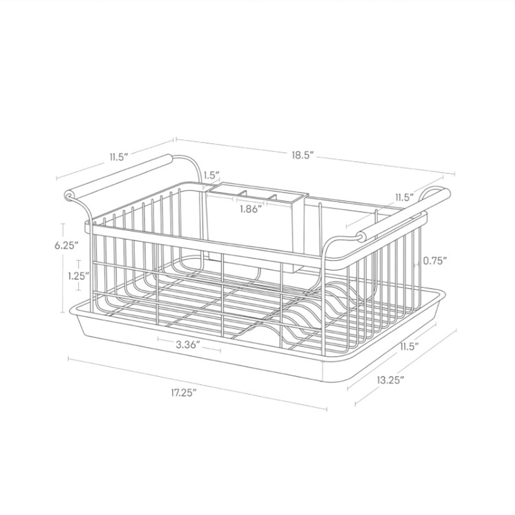 Despite being a relatively large kitchen appliance, dish rack aesthetics are usually overlooked. The stylish wooden handles not only elevate the design and give the whole kitchen a lift, but also make this steel dish rack much easier to lift and carry.