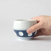 SKU 41067 Soesen Mizutama Maru (Round) Teacup. Mizutama means "polka dots" in Japanese. Synonymous with Hizen Yoshida ware, this pattern is attributed to white stones at the bottom of the Narutani River in the upper stream of Haguchi River running through Yoshida village. 