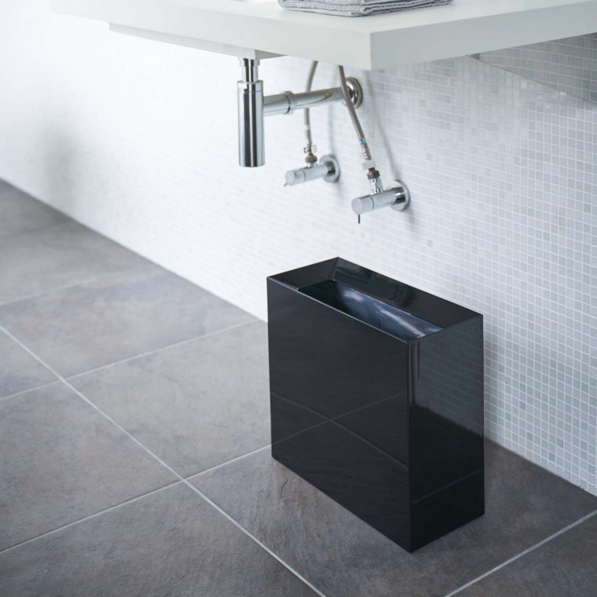 Yamazaki Home Tower Trash Can Collection Short and Wide from