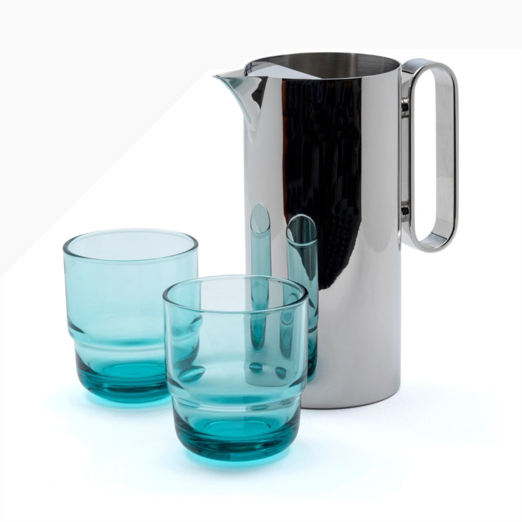 This elegant stainless-steel tableware, designed by Corin Mellor and perfectly in keeping with the company’s long tradition of fine metalwork design was recently introduced. The range is an extension of his existing superb cafetière design, to include a matching teapot, cream jug and sugar pot with lid. Each item is flawlessly manufactured and highly polished, with the option of a titanium-coated grey finish on the knob and handle. There is also a steel or grey toast rack, and a round tray.
