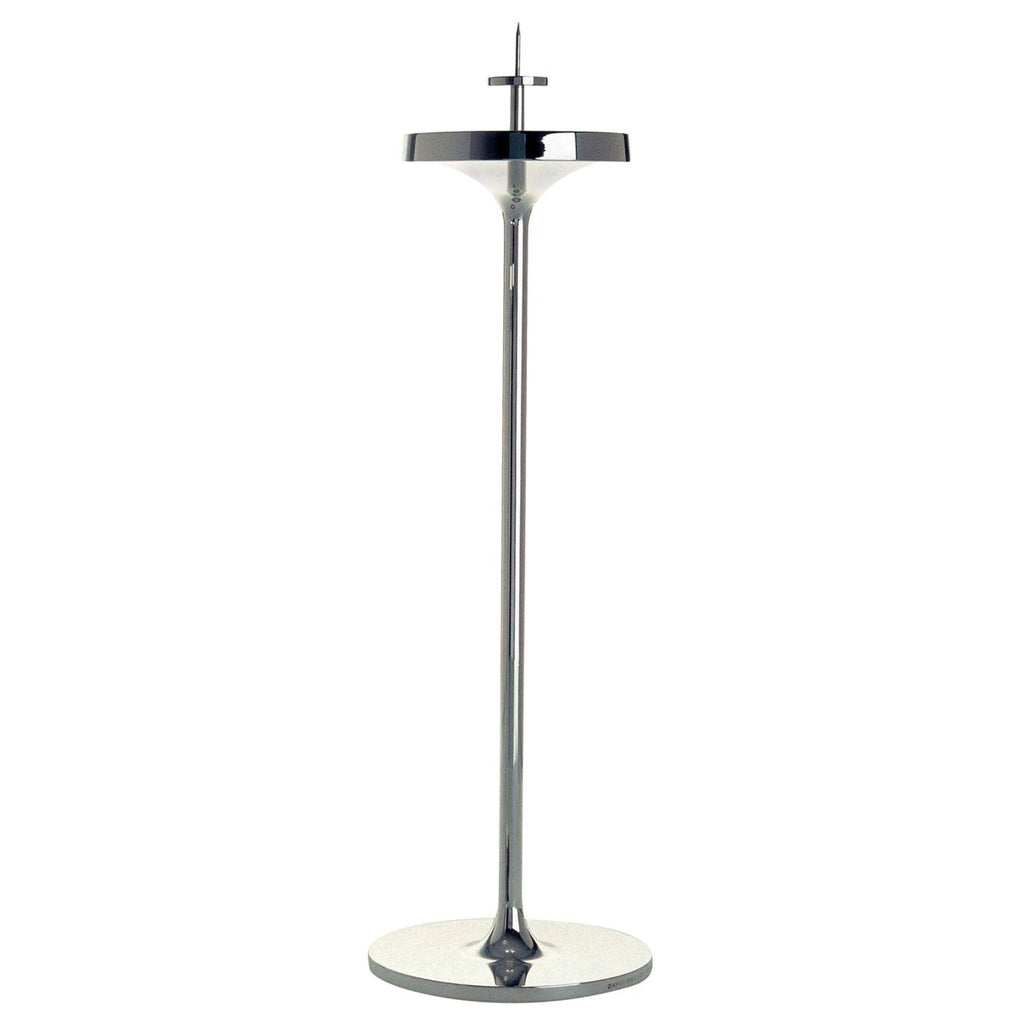 Embassy stainless steel candlestick 40cm. SKU 4805134. Originally designed in 1963 for use in British embassies abroad and previously only available in silver plate, we are pleased to now introduce a stainless steel version of this design classic.