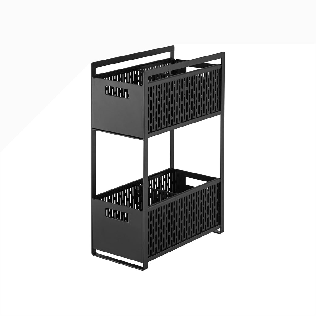 Optimize under-sink space with our 2-tiered storage basket. Keep your essentials neatly arranged while making the most of valuable space.