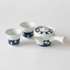Soesen Mizutama Teapot and Cup Collection. Mizutama means "polka dots" in Japanese. Synonymous with Hizen Yoshida ware, this pattern is attributed to white stones at the bottom of the Narutani River in the upper stream of Haguchi River running through Yoshida village. Mizutama teaware is now a staple and symbol for the Japanese dining table. 