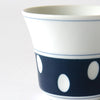 SKU 62499 Soesen Mizutama Flared Teacup. izutama teaware is now a staple and symbol for the Japanese dining table. Soesen Kiln craftsmen continue the traditional technique of hand making every part of the tea ware and hand-carving each piece to create the indented polka-dot design. 