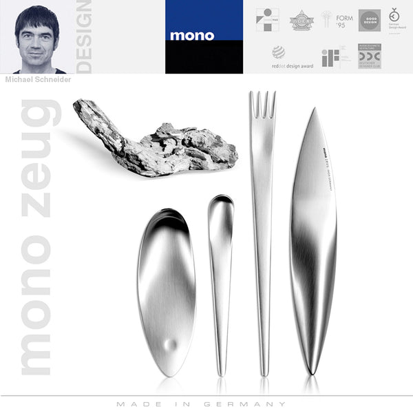 Mono Zeug is one of the most original cutlery of the present day. It was developed by designer Michael Schneider and was launched on the occasion of the 100th anniversary of the family business in 1995. 