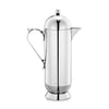 Large Domus Cafetière made from 18/8 polished stainless steel with stainless steel plunger mechanism. With a domed top and insulated steel knob and handle. Features a non-drip spout. Dishwasher safe.