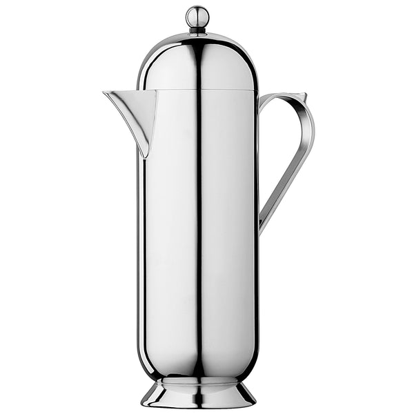 Nick Munro Domus Cafetiere Large - Steel Handle - SKU NM00001. UPC 5011561000809. Large Domus Cafetière made from 18/8 polished stainless steel with stainless steel plunger mechanism. With a domed top and insulated steel knob and handle. Features a non-drip spout. Dishwasher safe.
