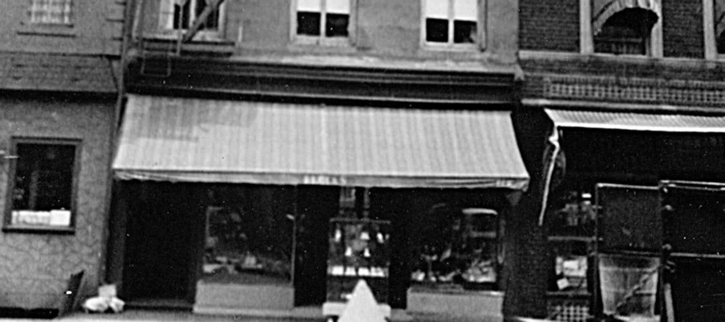 Storefront from tax photo of 179 Grand Street, Williamsburg, Brooklyn from 1930s. Source: NYC Municipal Archives.