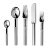 GENSE Nobel Steel Cutlery Collection by Gunnar Cyrén. SKU 32423; UPC 5722000324232. 18/8 Stainless steel, matte/polished finish. Table spoon: 187mm / 7.4" Table fork: 192mm / 7.6" Table knife: 220mm / 8.7" Dessert fork: 166mm / 6.5" Coffee spoon: 127mm / 5.0"