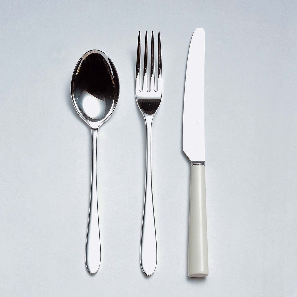 Pride ivory handled six-piece cutlery place setting. SKU 4993733. Included in the very first Design Centre Awards in 1957 it is on display in numerous collections around the world as a prime example of 20th century modernist design and remains one of our most popular ranges.