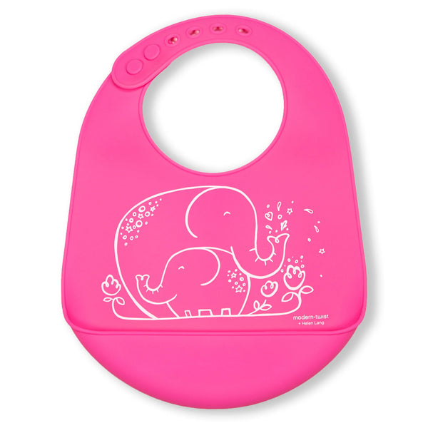 The plastic-free baby bucket-bib is made of pure, silky soft & reusable silicone that keeps your baby’s sensitive skin happy & prevents single-use options from ending up in our oceans & landfills. Reuse over & over knowing that your baby is safe from lead, latex, phthalates, BPAs and other harsh chemicals found in plastic & lower-grade silicone. Roll up the flexible, memory-free bib for on-the-go dining & rescue clothes from endless spills & stains with the non-porous & dishwasher safe material.