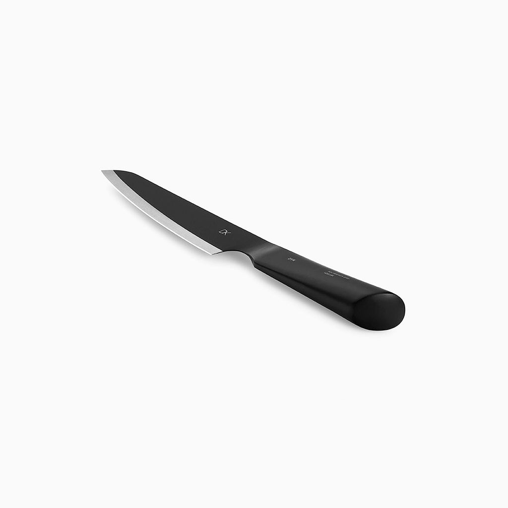 Mini Santoku Knife. A new style kitchen knife that features the advantages of both Santoku knife and paring knife. This versatile knife is designed a little smaller than our Santoku knife to make it easy to handle for those with small hands. The narrow tip and easy-to-grip handle are perfect for delicate tasks.