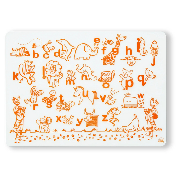 Mark Mat: Alphabet Animals. SKU: DMAA. GTIN: 00816990012493. The plastic-free mark-mat is crafted out of pure, silky soft silicone & designed for kids of all ages. All modern-twist products are made with 100% pure, food-grade silicone that is European & FDA compliant.