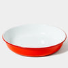 Falcon Enamelware Large Serving Dish Pillarbox Red. Our larger serving dish is a statement piece for serving a feast. Oven safe, it can also be used for baked oatmeal or your favorite pie.