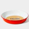 Enamelware is made from powdered glass which is bonded onto heavy-gauge steel. Firstly, the product's form is pressed from a sheet of steel, and then dipped in liquid enamel before being fired in a kiln. The enamel then hardens to a smooth, durable coating on the steel. In order to give good and long-lasting colour, particular metal oxides are added to each enamel mix, the colours are then a result of a chemical reaction in the kiln. 
