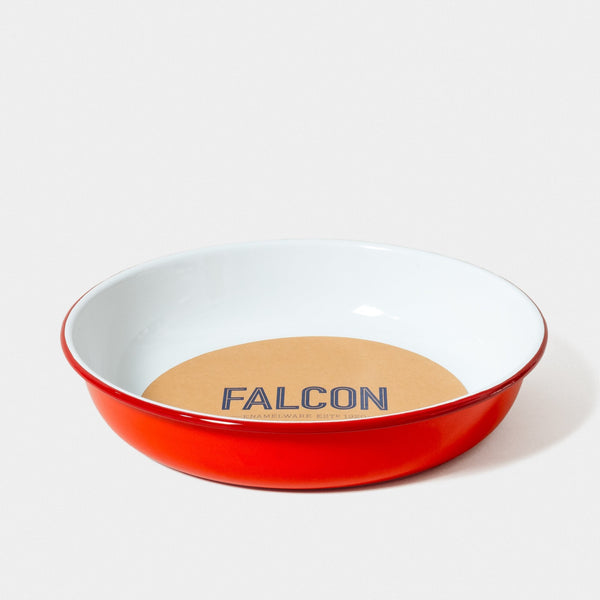 Medium Serving Dish in Pillarbox Red by Falcon Enamelware. The perfect size for serving a family salad or for use everyday as a fruit bowl. Our medium dish also nests perfectly into the larger.