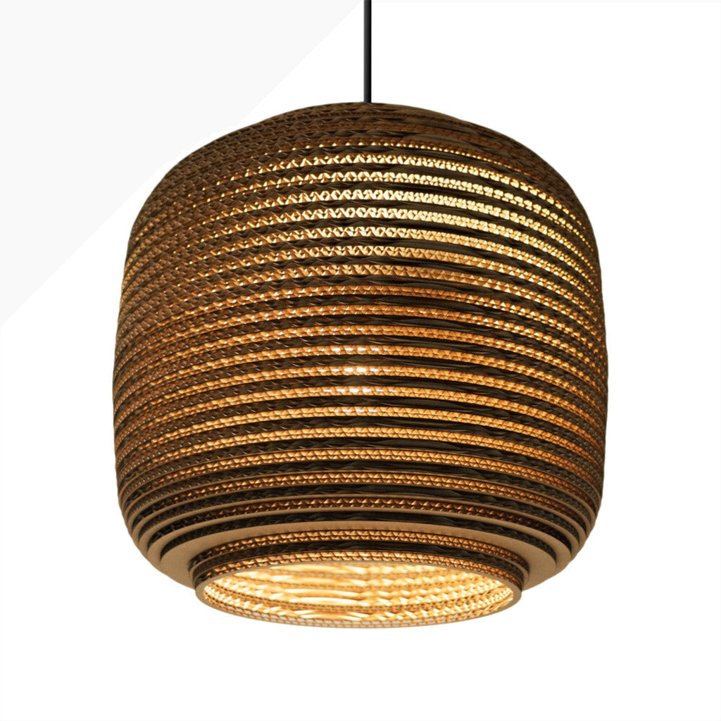 Tough and elegant, each shade is precision cut with a laser (natural & blonde shades) or precision cut on advanced machinery (white shades) and assembled by hand using a nontoxic adhesive. All Scraplights are treated with an environmentally friendly fire retardant and are inscribed with the name of their artisan maker!