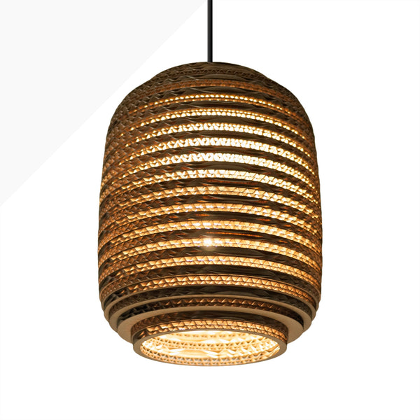 Handcrafted from recycled or pure white cardboard, Graypants’ flagship Scraplights series provides warm, intimate, and functional lighting for any occasion or type of space. 