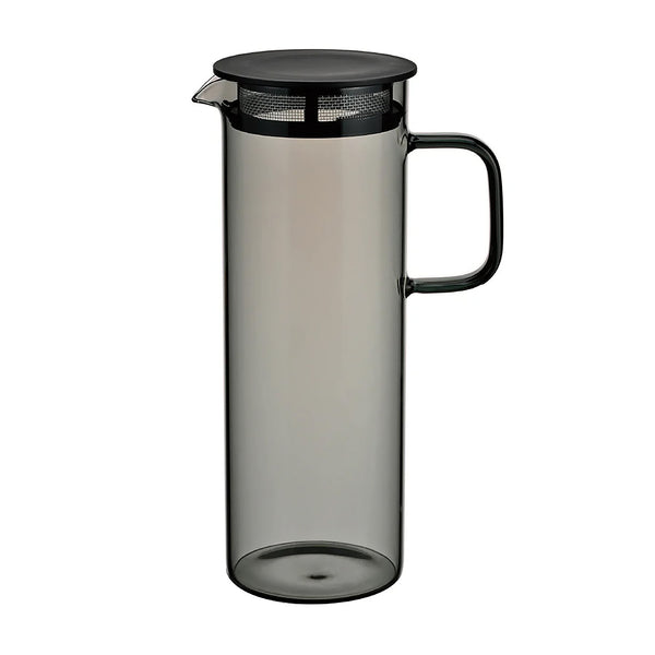 Hario Glass Colors Cold Brew Tea Pitcher HCB-800-GR. Now introducing glass pitchers in colors that are not clear! Neat! The lid on this server has a built-in strainer so it’s perfect for cold brewing tea and infusing water with fruit and herbs.
