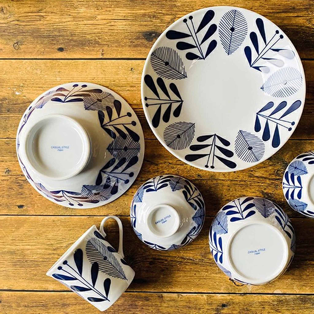 Hallo Bloem Dinnerware Collection. Simple and clean yet fun and joyful. It's one of our favorites. The refreshing indigo pattern matches both Japanese and Western styles with Scandinavian-inspired design. Made in Japan.