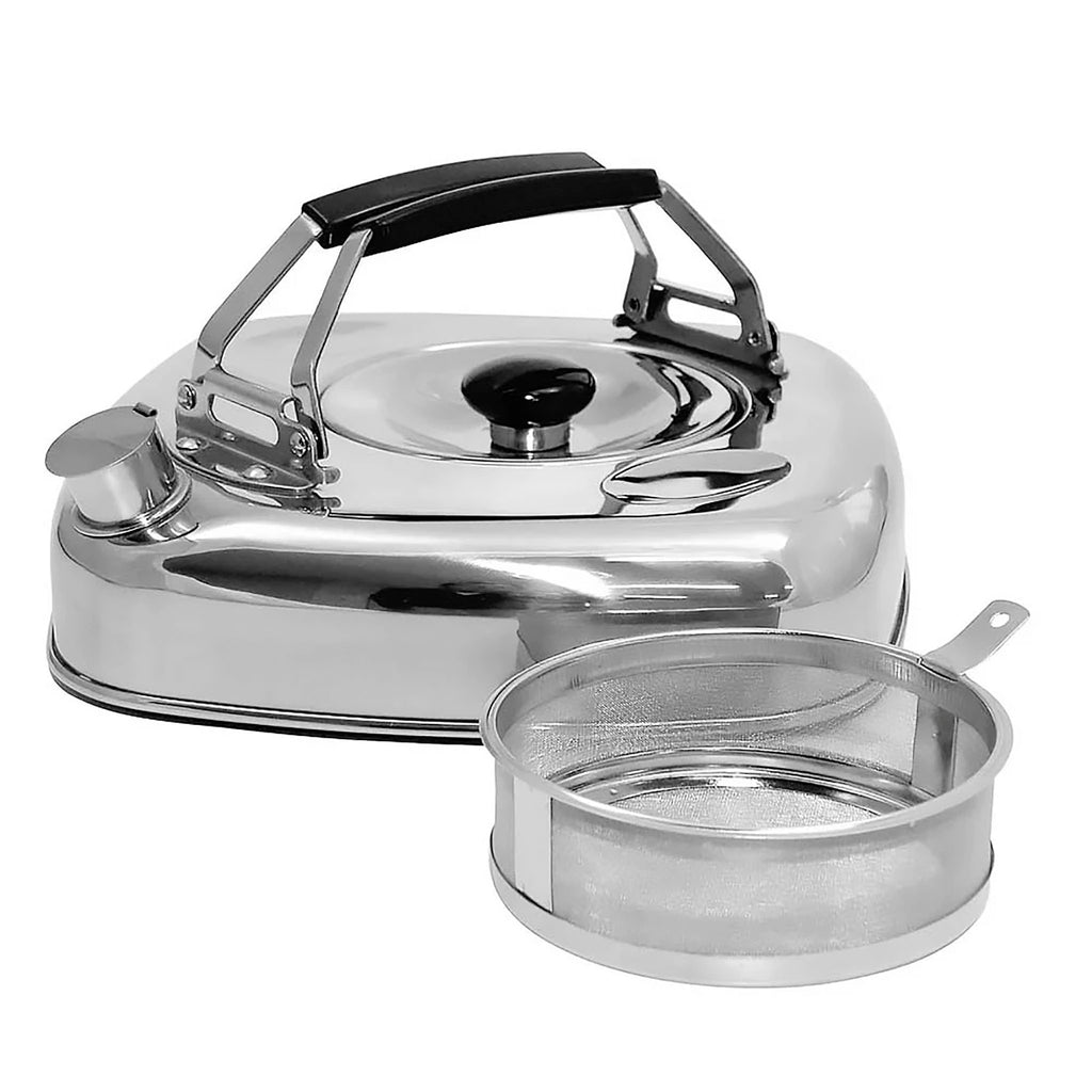 Sugiyama Metal KS-2625 Cube Kettle with Strainer (1.6 L), 
Compatible with Induction and Gas Fire, Stainless Steel, Storage As It Is In The Refrigerator, Barley Tea, Compact, Storable, Stackable.