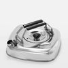Made in Japan from stainless steel, this unusually shaped kettle has a flat, thin bottom that helps bring water to a boil faster than conventional kettles. 
